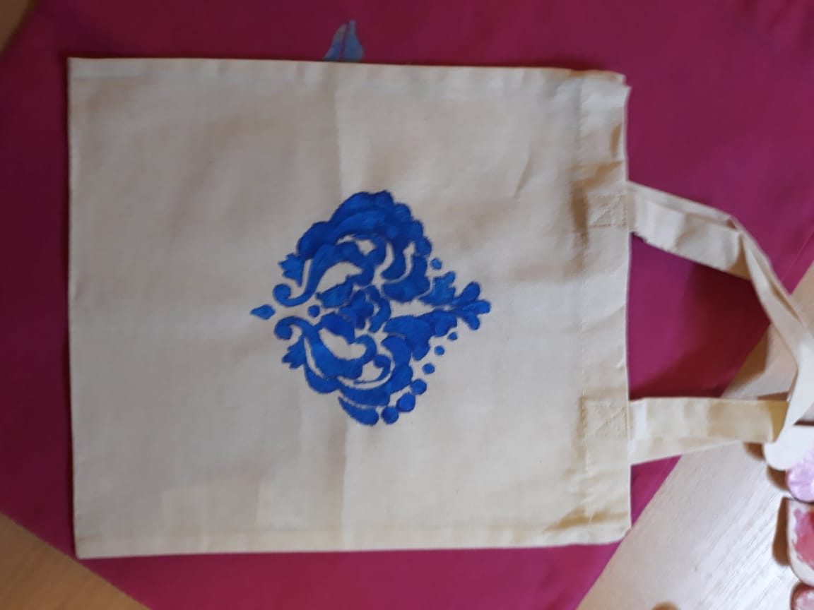 Plátěná taška - modrá koruna