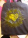 Plátěná taška- černá s zlatým srdcem 