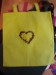 Plátěná taška - žlutá se srdcem 